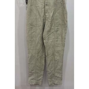HALSTON Women's Sage green Linen Blend Utility Pants Elastic Waist Size XS